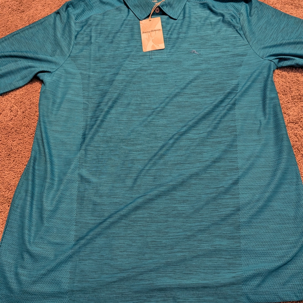 New With Tags Men's Tommy Bahama Islandzone Long Sleeve Polo Shirt Size LG/GL